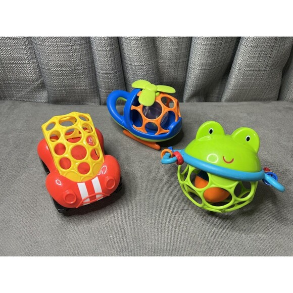 Oball Go Grippers Push Vehicles Frog Race Car Helicopter Lot - Picture 1 of 11